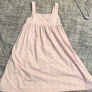 Girls' Pink Floral Sundress - Casual Sleeveless Dress